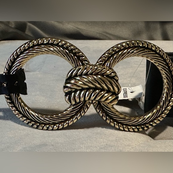 Express Accessories - NWT - Black Belt with Gold Buckle - Size M